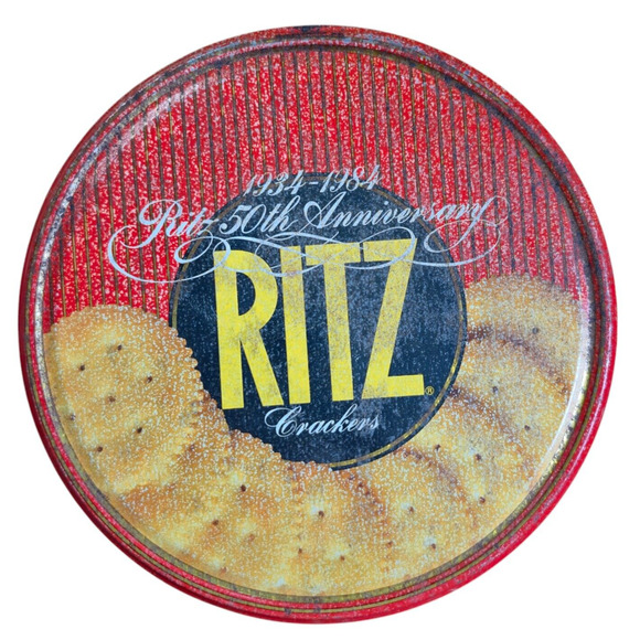 Ritz Crackers Collector Tin Vintage 1984 Nabisco 50th Anniversary USA 6"x6" - Picture 7 of 11